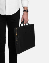 Load image into Gallery viewer, Slim Briefcase, Textured Black