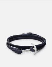 Load image into Gallery viewer, Mini Modern Anchor Leather, Sterling Silver
