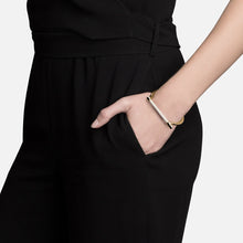 Load image into Gallery viewer, Thin Modern Screw Cuff, 14k Gold Pavé
