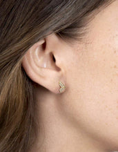 Load image into Gallery viewer, Angular Studs, 14k Gold Pavé
