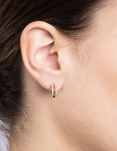 Load image into Gallery viewer, Split Layer Earrings, 14k Gold Pavé
